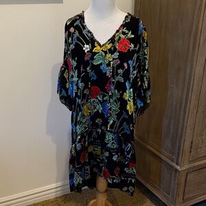 Alice + Olivia Black Floral High Low Dress